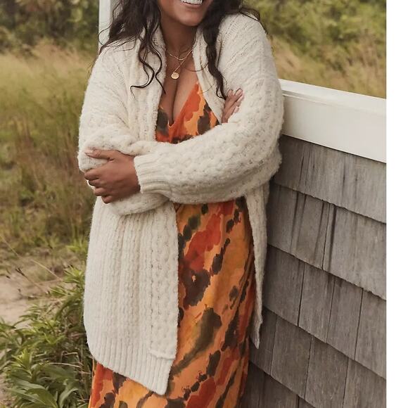 Anthropologie Rashida Ivory Longline Oversized Cardigan in Cream size XS - Picture 1 of 12